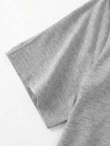 Camiseta de corte cuadrado para hombres FEEGO, cuello redondo, impresión de letras de fe cristiana, ropa casual de calle, camiseta blanca de manga corta para uso diario en todas las estaciones, camiseta de cuello redondo, camiseta gráfica divertida, camiseta divertida, ropa cristiana - Gris - Ver 3