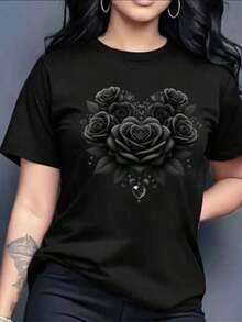 Camisetas estampadas de cuello redondo para verano (los pantalones son solo sugerencias de estilo) son holgadas y no realzan la figura, y el tejido es delgado y no abulta. Confeccionado con telas suaves, transpirables y amigables con la piel, ofrece comodidad en la parte superior del cuerpo y evita la sensación de sudoración, con un diseño de estampado clásico y sencillo, adecuado para el uso diario, ir de compras y para el tiempo libre, con los mismos modelos básicos y versátiles para hombres y mujeres, muy adecuado para ocasiones como el Día del Trabajo y el Día de la Independencia de México, y fácil de usar durante todo el año. - Negro - Ver 7