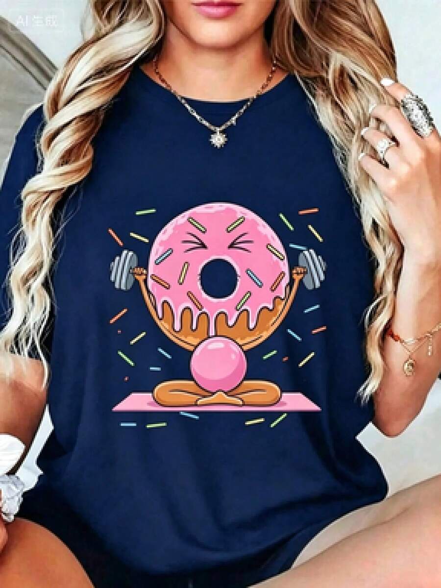 Camisetas estampadas de cuello redondo para verano (los pantalones son solo sugerencias de estilo) son holgadas y no realzan la figura, y el tejido es delgado y no abulta. Confeccionado con telas suaves, transpirables y amigables con la piel, ofrece comodidad en la parte superior del cuerpo y evita la sensación de sudoración, con un diseño de estampado clásico y sencillo, adecuado para el uso diario, ir de compras y para el tiempo libre, con los mismos modelos básicos y versátiles para hombres y mujeres, muy adecuado para ocasiones como el Día del Trabajo y el Día de la Independencia de México, y fácil de usar durante todo el año. - Azul Marino - Ver 1