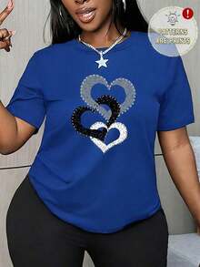 Camiseta de manga corta ajustada casual para mujer - Azul - Ver 1