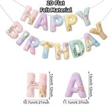 2D Flat, 2 Styles Felt Happy Birthday Banner - Racing Car And Princess Theme Pennant Decoration, Suitable For DIY Birthday Party Wall Decor, Craft Supplies (Non-Sewn) - A - View 13