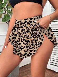 Falda de baño de unicolor para mujer de talla grande, adecuada para vacaciones de verano - Multicolor - Ver 3