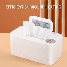 Wipe Warmer, 3 Temperature Modes, 55/60/65 Celsius, Compatible With 80 Wipes, With Light - 白色 - 查看 4