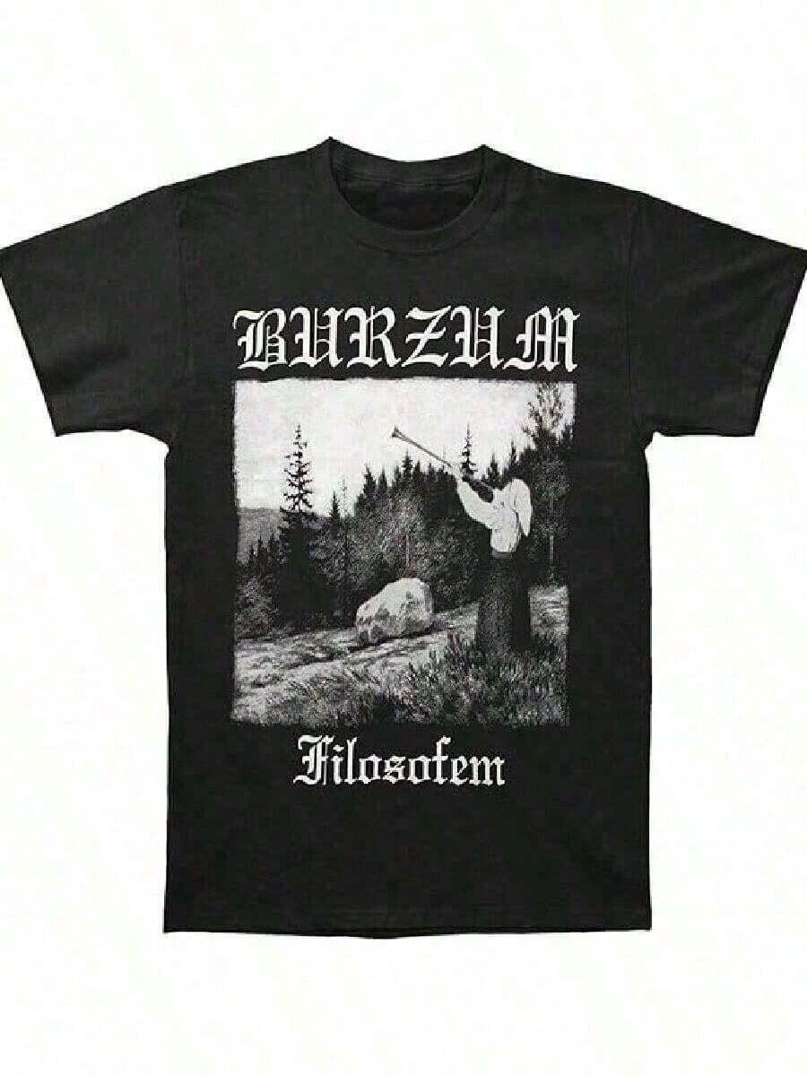 Camiseta Burzum Filosofem para Hombre Negra, Estilo Unisex de Corte Holgado Camisetas de Ocio - Negro - Ver 1