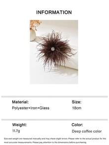 1 chiếc ghim cài áo hình lông vũ pha lê giả phong cách Bohemian cổ điển, ghim cài/kẹp tóc hình lông vũ độc đáo, cá tính, thanh lịch, đa năng, phù hợp cho phụ nữ sử dụng hàng ngày, dự tiệc, liên hoan và mọi dịp. - Nâu sẫm - Xem 7