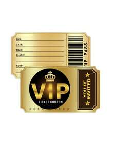 2/12/24pcs Movie Theme VIP Birthday Party Invitations, Kids Birthday Party Invitations, Theme Party Decorations - Double-Sided Design - Multicolor - View 5