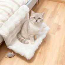 1pc Cat Hanging Bed, Plush Pet Sleeping Bed, Removable And Washable, Suitable For All Seasons, No Drilling Stable Installation, Applicable To Sofa/Bed Edge/Window Sill/Radiator, Warm And Soft Cushion Designed For Small Cats And Dogs - one-size - View 5