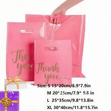 10/50/100个礼品包装袋“谢谢”婚礼回礼袋生日派对礼品袋珠宝化妆品袋,可重复使用的手提袋。 - 彩色 - 查看 2