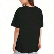 1 Piece Casual Fashion For Men And Women! New! Women's Summer Short Sleeve T-Shirt, Ideal For Casual Hawaiian Aloha Vacations. Versatile, Easy To Match, Suitable For Everyday Wear, Streetwear, Vacation Outfits, And Weekend Outfits. - 黑色 - 查看 5