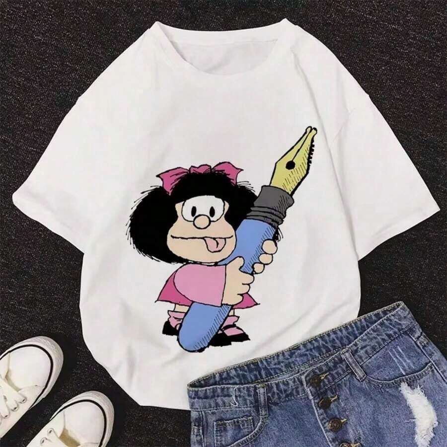 Ropa Curvy en Oferta y Mafalda KawaI1I Camiseta con Estampado Gráfico Estética Harajuku Tops Rosados Y2K Camiseta Casual 2021 Nueva Moda de Verano Camiseta Femenina (11111511.220G Man Al1 Godn Spine, 220G A1DA Para Estabilidad. El estilo A1DA1 es adecuado para todas las identidades, tanto masculinas como femeninas. Tela S 1, Tela C 1 de calidad, práctica en cualquier combinación A1JE, suave al tacto pero diseñada para durar. Blusas Frescas, Trajes de Otoño, VaC1Actions, Temática Mexicana, Vestidos con Temática de la Copa Mundial 2026, Camisetas para Mujer Y2K - Blanco - Ver 1