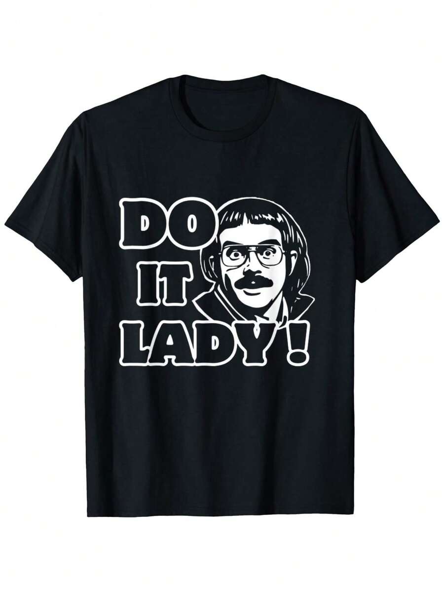 [100% Cotton]Funny Do It Lady Chit Humor T-Shirt Graphic Tees - Black - View 1