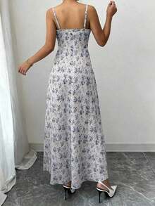 Vestido floral elegante, verano - Morado Violeta - Ver 2