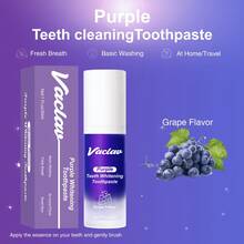 Juego de pasta de dientes y cepillo de dientes con sabor a uva y morado, pasta de dientes con sabor a menta y morado, pasta de dientes blanqueadora de limpieza profunda, cuidado oral, pasta de dientes y cepillo de dientes, uso diario, pasta de dientes limpiadora, diseño exclusivo, pasta de dientes blanqueadora - Weichuan - Tubo individual - Sabor a menta - Pasta de dientes morada (verde) - Ver 2