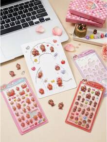 儿童3D/DIY贴纸、动物城市活页夹、浮雕3D贴纸、印章、糖果贴纸、书籍贴纸、趣味贴纸、3D浮雕纹理贴纸、可爱卡通贴纸、免费贴纸、加厚3D浮雕贴纸、超强美观3D浮雕贴纸、手工奖励、拼图书、书籍、卡片、贴纸、装饰礼盒 - 彩色 - 查看 2