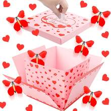Hộp quà hình bướm hồng nổ tung, hộp quà bất ngờ độc đáo, thích hợp cho Ngày Valentine, sinh nhật, đồ dùng tiệc ngọt, hộp quà tặng tiệc tùng. - Xem 1