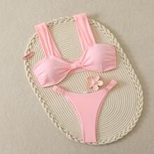 Conjunto de bikini sexy, bikini de dos piezas - rosa - Ver 10
