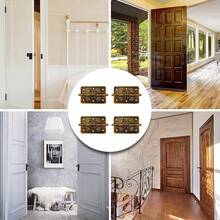 4pcs Antique Bronze Decorative Hinges, Vintage Cabinet Hinges - 4pcs - View 6