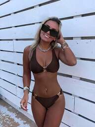 2026 Neues 2-teiliges einfarbiges elegantes sexy Damen-Bikini-Set, geeignet für Sommerstrandurlaub, Pool, Urlaubsparty, lässige Badebekleidung, Resortbekleidung