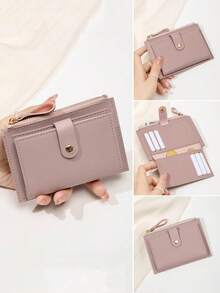 FOREVER MIYIN Fashionable Multi-Function Bi-Fold Multi-Slot Small Wallet For Women, Durable Lightweight Portable Snap Button Zipper Coin Purse, Back To School Wallet, Bank Card Credit Card Holder - Multicolor - View 8