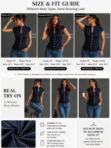 Camisa de mujer elegante, urbana y moderna de estilo casual, de un solo pecho, con diseño de bolsillo falso y cuello en V, a rayas azul marino y blanco. Blusa de oficina/trabajo, cárdigan de verano, blusa para exteriores, blusa a rayas azul y blanco, camisa ajustada. - Azul oscuro - Ver 3