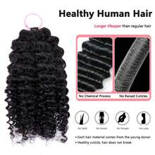 bling hair Tóc nối xoăn tự nhiên màu đen, chất liệu lông vũ, được tạo kiểu chuyên nghiệp và tăng độ dày cho tóc. - Natural Black - Xem 10