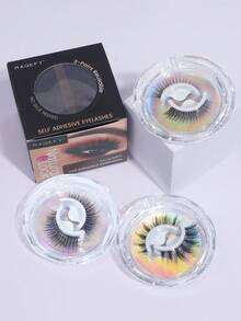 MAANGE 3 Pairs Self-Adhesive Mixed Style Delicate Cartoon False Eyelashes, Suitable For Daily Use And Travel - Multicolor - View 2