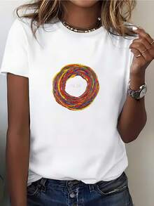 Camiseta Casual para Mujer con Estampado It's OK de 180G - Regalo perfecto para familiares y amigos, para viajes de verano, ¡ambiente festivo! - Camiseta Unisex de Estilo Vintage Urbano, de Algodón, Manga Corta y Cuello Redondo. - Blanco - Ver 1