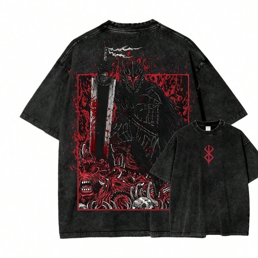 Camiseta Unisex con Efecto Lavado4 - Negro - Ver 1