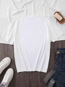 Genial camiseta blanca con diseño retro "Hell Cat", mujer y leopardo, estilo pin-up ideal para looks audaces y con actitud. - Blanco - Ver 2