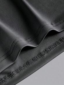BASICS Vestido casual de cena y citas de unicolor con tirantes de espagueti y silueta ajustada - Gris Oscuro - Ver 4