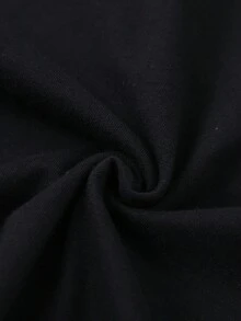 Camiseta de manga corta para mujer, vintage, elegante, exquisita, a la moda, de algodón puro de alta calidad, con un estampado de conejito de dibujos animados simple y lindo, diseño creativo, suave y cómoda, holgada y casual, adecuada para deportes urbanos, un hermoso regalo para las vacaciones. - Negro - Ver 3