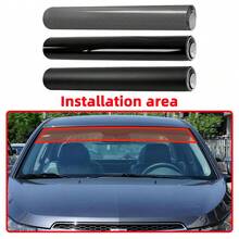 1PC Car Windshield Sunshade Sticker Universal Sunshade Film PVC Sunshade Insulation Decorative Sticker Three Styles To Choose From.(Due To Differences In Display And Lighting Effects, The Actual Color Of The Product May Differ Slightly From What Is Shown In The Picture) - 1PC - View 2