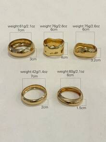 Set de 3 brazaletes únicos, brazaletes anchos de color dorado, brazaletes de estilo elegante y lujoso para mujeres - Amarillo Oro - Ver 7