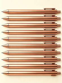 30pcs Rose Gold Round Ballpoint Pens, Bulk Retractable Black Ink Medium Tip (1.0mm) Smooth Writing Pens, Suitable For Weddings, Bridal Showers, Business Office, Teachers, Schools, Journals And Gifts, Wedding Guest Favors, School Essentials, Teacher Classroom Supplies - Sets - View 7