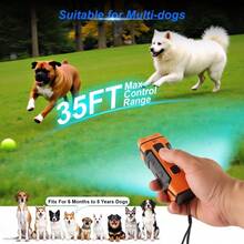 1 Pack Solid Plain Dog Bark Deterrent Device, 3X Ultrasonic Anti Barking Device, Professional 35 FT Long Range  & Humane Rechargeable Compact Handheld Bark Control Tool, For Indoor Outdoor Home Yard Dog Behavior Training, Pet Training Supplies - Multicolor - View 4