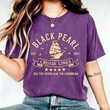 Blusa New Hot Selling Vintage Blusas Cute Top 100 Percent Cotton Camisas Para Hombre Manfinity MenPearl Cruise Lines Finest In The Caribbean Comfort - 紫色 - 查看 1
