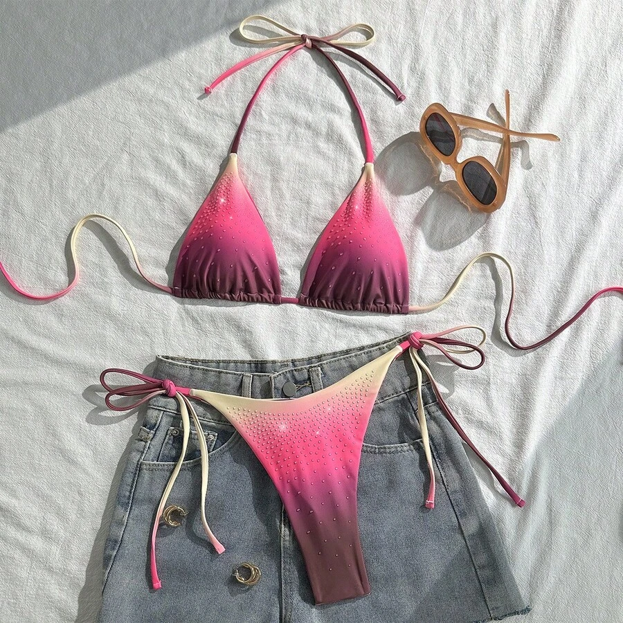 Sexy Bikini For Women 2026 With Adjustable Drawstrings, Beach And Vacation Swimsuit – Two Piece - 花色3 - 查看 1