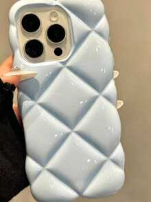 Ốp lưng điện thoại cao cấp nữ tính, màu đỏ hồng hình thoi, phù hợp với Apple 14promax, 13, 11, 12, ốp lưng silicon độc đáo dành cho nữ, bao phủ toàn diện, ốp lưng điện thoại 13promax sáng tạo. - Màu xanh lam - Xem 2