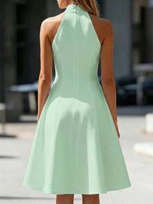 Women's Elegant Solid Color Dress, Suitable For Dates, Weddings In Summer - Mint Green - View 2