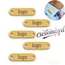 1/5/13pcs Customized Stainless Steel Blank Tag Plate, Sewing Craft Punched Nameplate For Metalware, Garment Sewing Label Accessories, Engraved - Multicolor - View 1