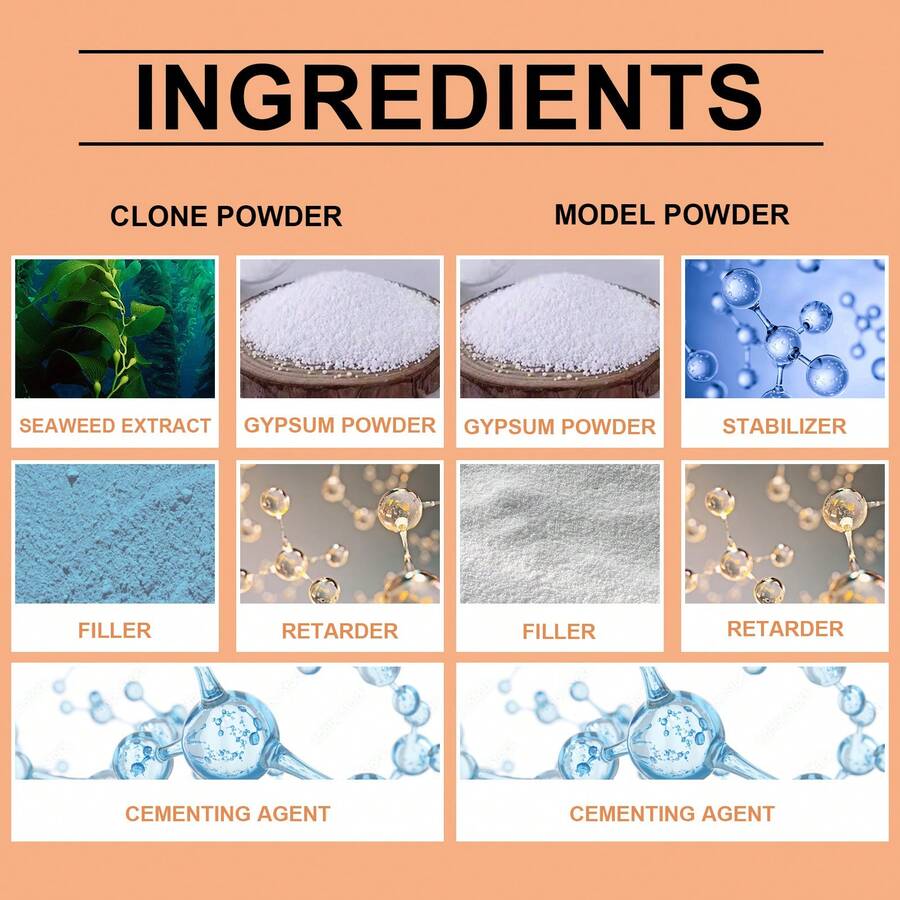 Dowmoo Plaster 3D Model Kit, Hand Mold Powder, Cloning Powder, 3D Hand Mold Making Powder, Plaster Hand Mold F8MW - 1 - View 1