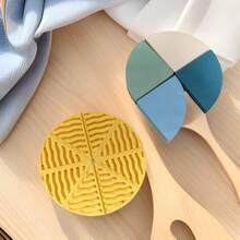 Foldable Thickened Silicone Pot Mat, Draining Mat, Kitchen Anti-Scalding Heat Insulation Mat, High-Temperature Resistant Table Mat, Coaster For Home Use - 深藍色 - 查看 1