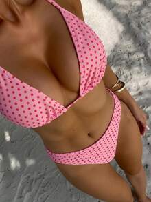 New 2026 Leopard Print Bikini With Straps, Sexy Two-Piece Swimsuit With Triangle Cup For Women - FF931-LP新增 - 查看 1
