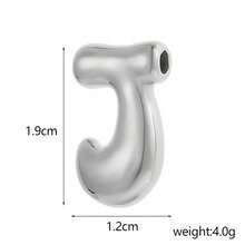 1pc Silver Stainless Steel Initial Pendant, Unisex Keychain Pendant Accessory, Bubble Letter Pendant - Bubble Letters - View 35