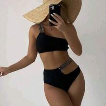 Qianmo 2026 New Two-Piece Hard Cup Swimsuit For Women, Sexy Solid Color Nylon Bikini Set - Image Color - View 4