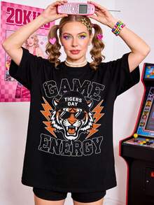 Camiseta de manga corta con cuello redondo suave y casual de verano para mujer, tops para salir, algodón, vintage, estilo callejero europeo y americano, casual deportivo, estilo unisex, estilo casual urbano, tops bonitos, Gen Z, curvy, ropa Y2K, camisetas divertidas, tops para damas, conjuntos de vacaciones para mujer, top lindo, camiseta gráfica, conjuntos de primavera, camisetas holgadas, ropa de calle retro, estilo de los 90, estilo de los 2000, subcultura, top negro, tops blancos, atuendo de fiesta de los 90. Negro - Negro - Ver 3