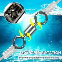 Kit de giratorias para pesca, con rodamiento de bolas, giratorias rotativas para aparejos de pesca, conector de línea de pesca de agua salada y agua dulce, kit de giratorias de acero inoxidable, adecuado para pesca de agua salada y agua dulce con rodamiento de bolas, conector de línea sin enredos - Multicolor - Ver 2