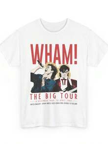 Camiseta unisex de manga corta, Camiseta Wham Retro Tour: Camiseta vintage de los 80s, spiderman, ,  mujer, romwe men, boho chic, regalos para maestros, camiseta de mujer, atuendos curvos para hombre, y2k. - Blanco - Ver 6