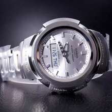Casio Men's Full Metal Techwear Watch Auto LED Light Multiband 6 Casual Wristwatch AWM-500D-1A8PR - one-size - View 5