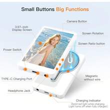 Pantalla de monitor para selfies Vog compatible con la serie 17 y teléfonos Android, accesorio magnético inalámbrico con altavoz incorporado, compatible con resolución 4K/1080P de alta definición, equipada con control remoto, adecuada para transmisiones en vivo y grabación de vlogs - T2 - Ver 4